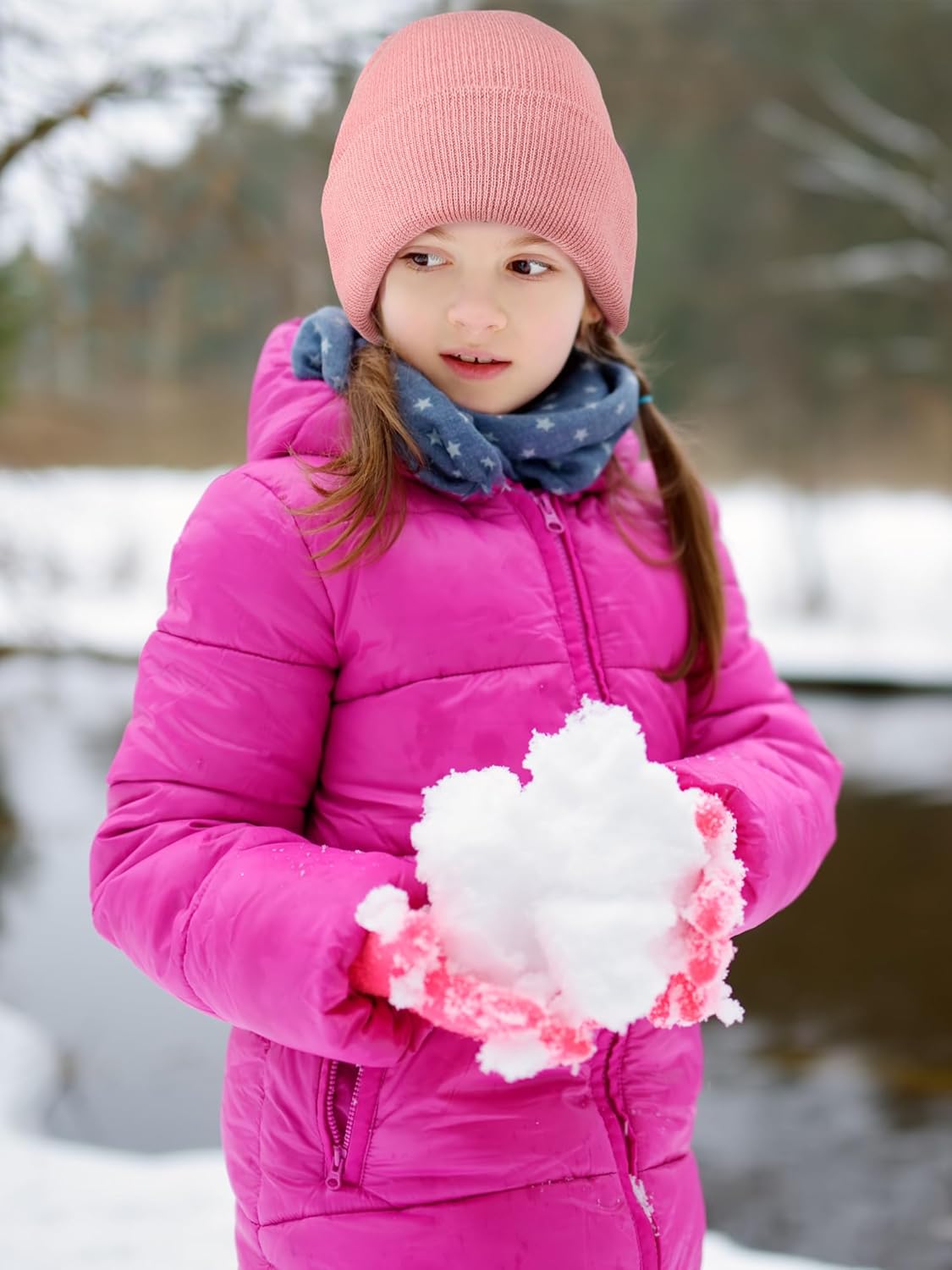 JaGely 100 Pcs Kids Beanies Hats and Gloves Set Bulk for Girls Boys Winter Warm Knitted Beanies Anti-slid Gloves with Grips - Image 5