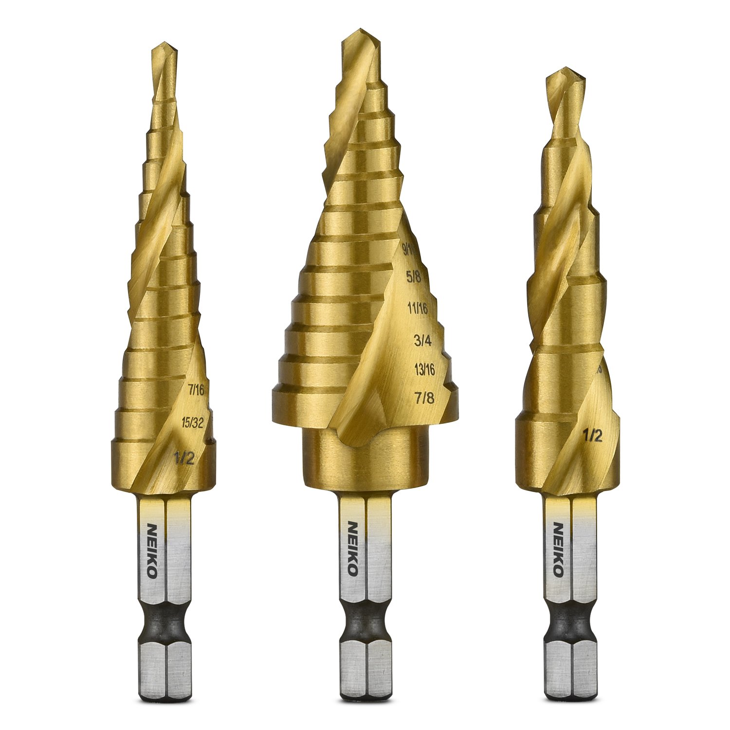 NEIKO 10181A Step Drill Bit Set, 3 
