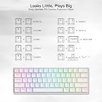 Redragon K530 Pro Draconic 60% Wireless RGB Mechanical Keyboard, Bluetooth/2.4Ghz/Wired 3-Mode 61 Keys Compact Gaming Keyboard w/100% Hot-Swap Socket, Free-Mod Plate Mounted PCB & Linear Red Switch