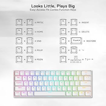 Redragon Draconic K530W-RGB キーボード Redragon K530 PRO DRACONIC Wireless 60% Mini RGB Mechanical