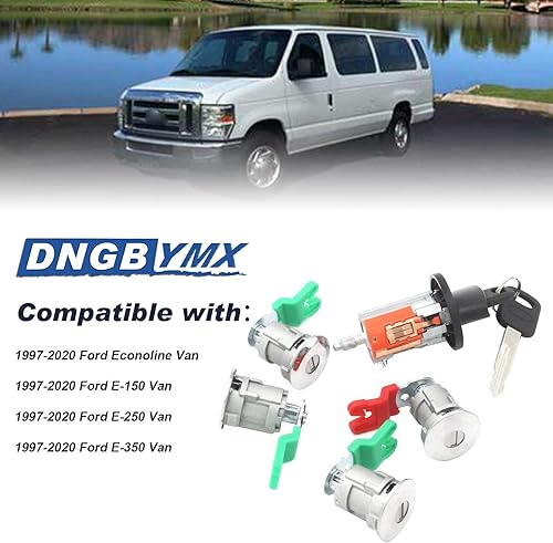 Miniatura 7 de Cilindro de cerradura de puerta con interruptor de encendido compatible con Ford E-150 E-250 E-350 1997-2008 Explorer 1997-2003 Ranger 1997-2007