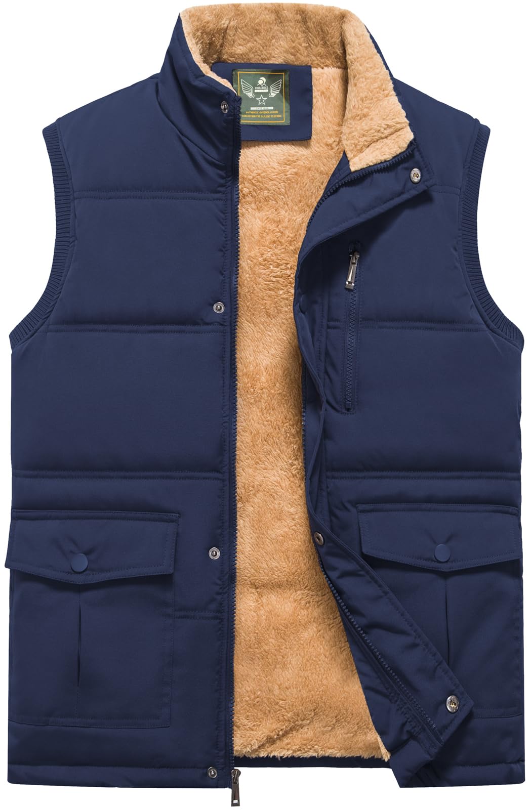 XinYangNi Mens Winter Outerwear Fleece Lined Puffer Vest Warm Casual Bubble Jacket