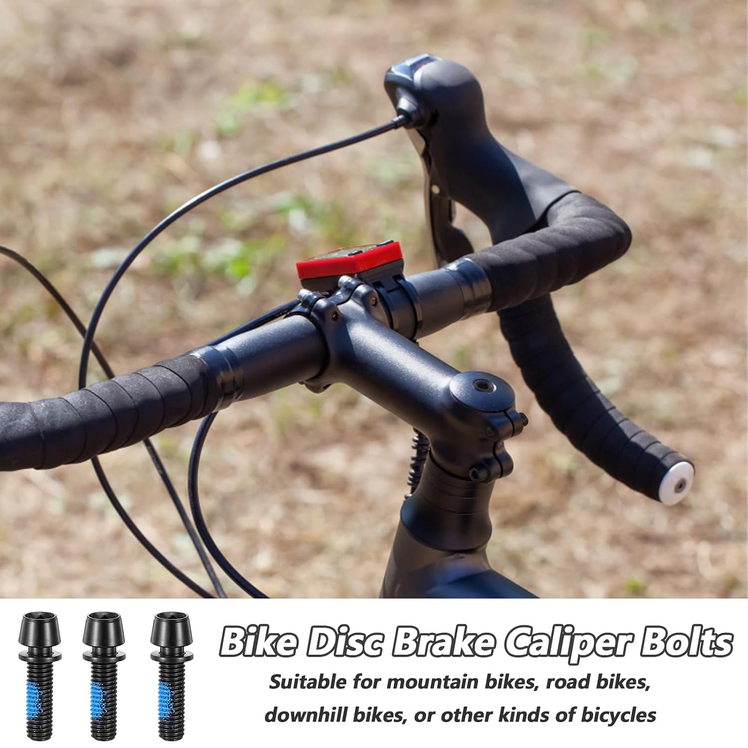 12 Pcs Steel M5x18mm Bolts with Washer, Allen Hex Tapered Screw for Bicycle Stem, Bicycle Stem Screws (Black)
