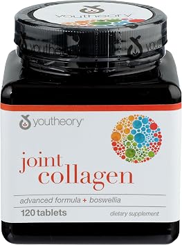 Youtheory Joint Collagen Advanced - Contains Undenatured Type II Collagen & Herbal Ingredients - Contains Bovine Source - Shellfish Free - 120 Tablets (60-Day Supply)