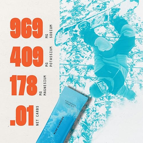 Miniatura 2 de SALTT - Mezcla de bebida con sabor a electrolitos en polvo, Blue Slushies, 30 paquetes de hidratación, magnesio, potasio, sodio, oligominerales,
