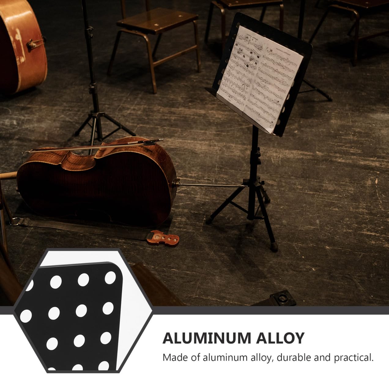 Kisangel Atril para Partituras Multifuncional Portátil, Plegable y Ajustable, Acero Abs, Negro, para Guitarra, Violín y Tablet, Soporte Estable para Música y Libros, Adecuado Equipo