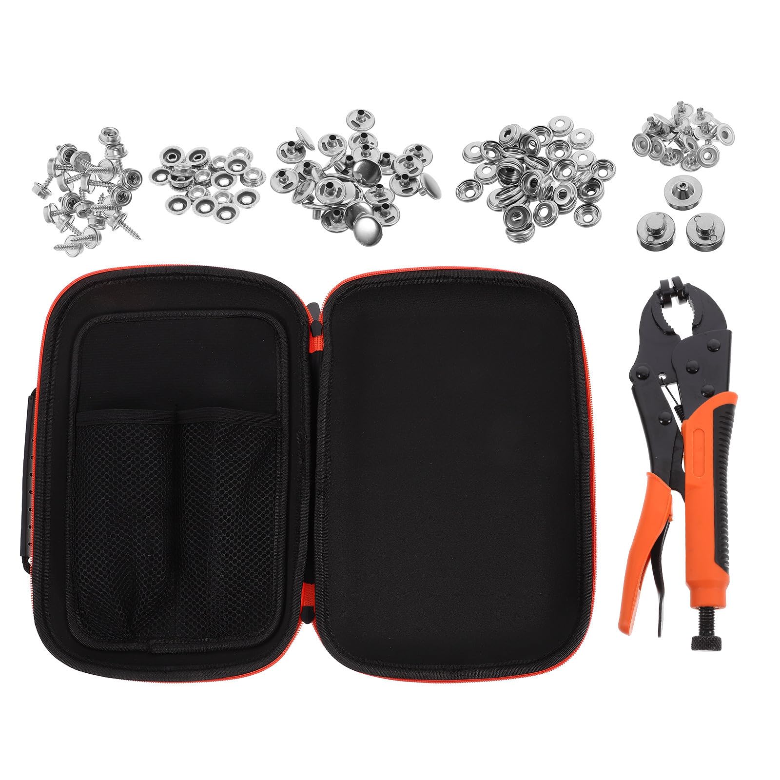 COHEALI Orange Druckknopf Werkzeugset aus Metall für Selbstgemacht Projekte und Reparaturen Canvas Druckknopfset mit Hochleistungs Druckknopfzange für Anfänger Geeignet