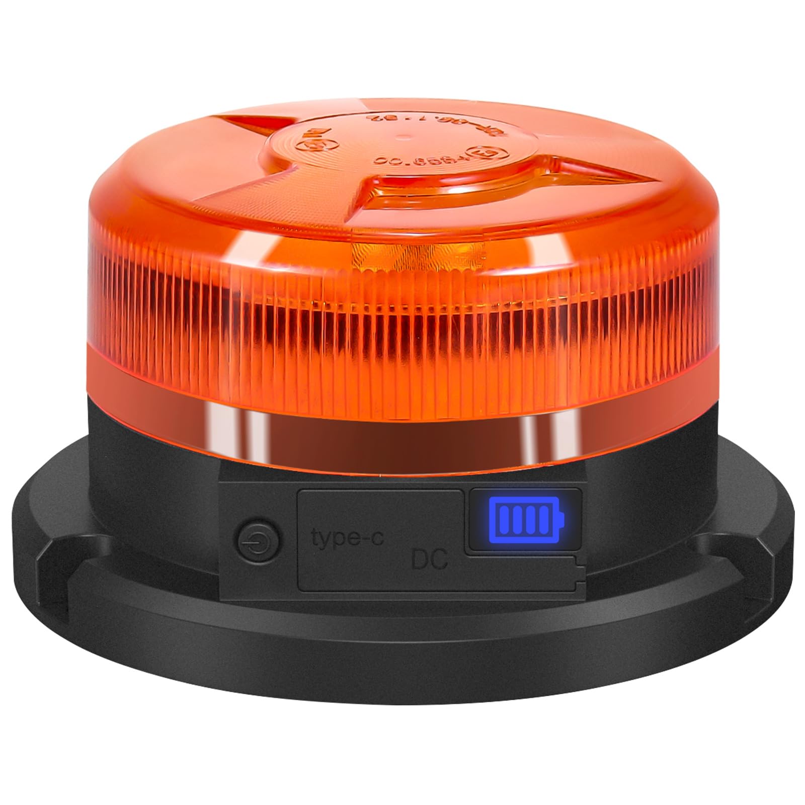 AnTom Lampeggiante Trattore LED Ricaricabile 12V 24V 9 Modalità di Lampeggio con Magneti, Luce di Avvertimento Gialla, Cavo di Ricarica Auto e USB con Indicatore Batteria per Auto, Trattore, SUV