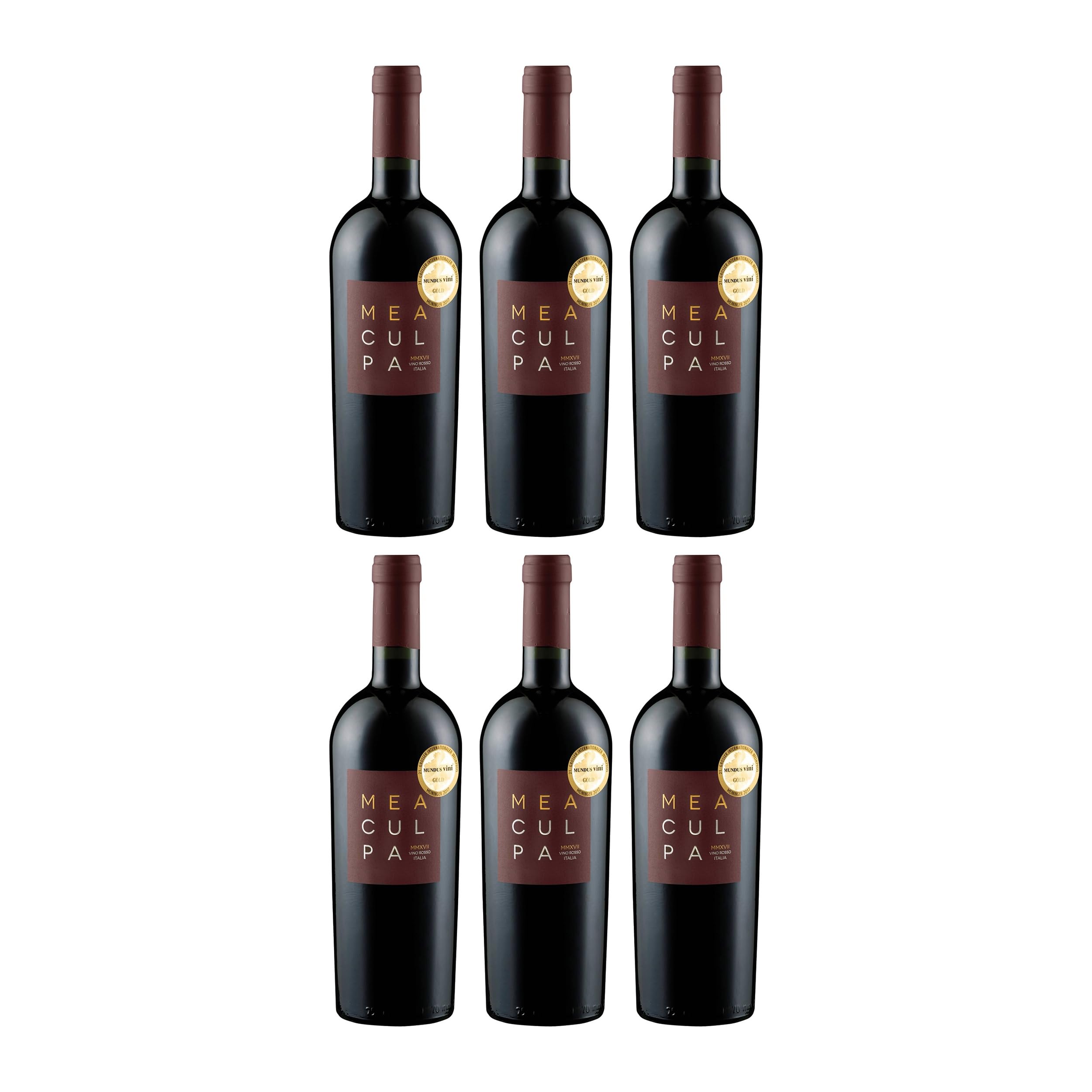 Mea Culpa Vino Rosso Rotwein Rot trocken Italien inkl. FeinWert E-Book (6 x 0.75 l)