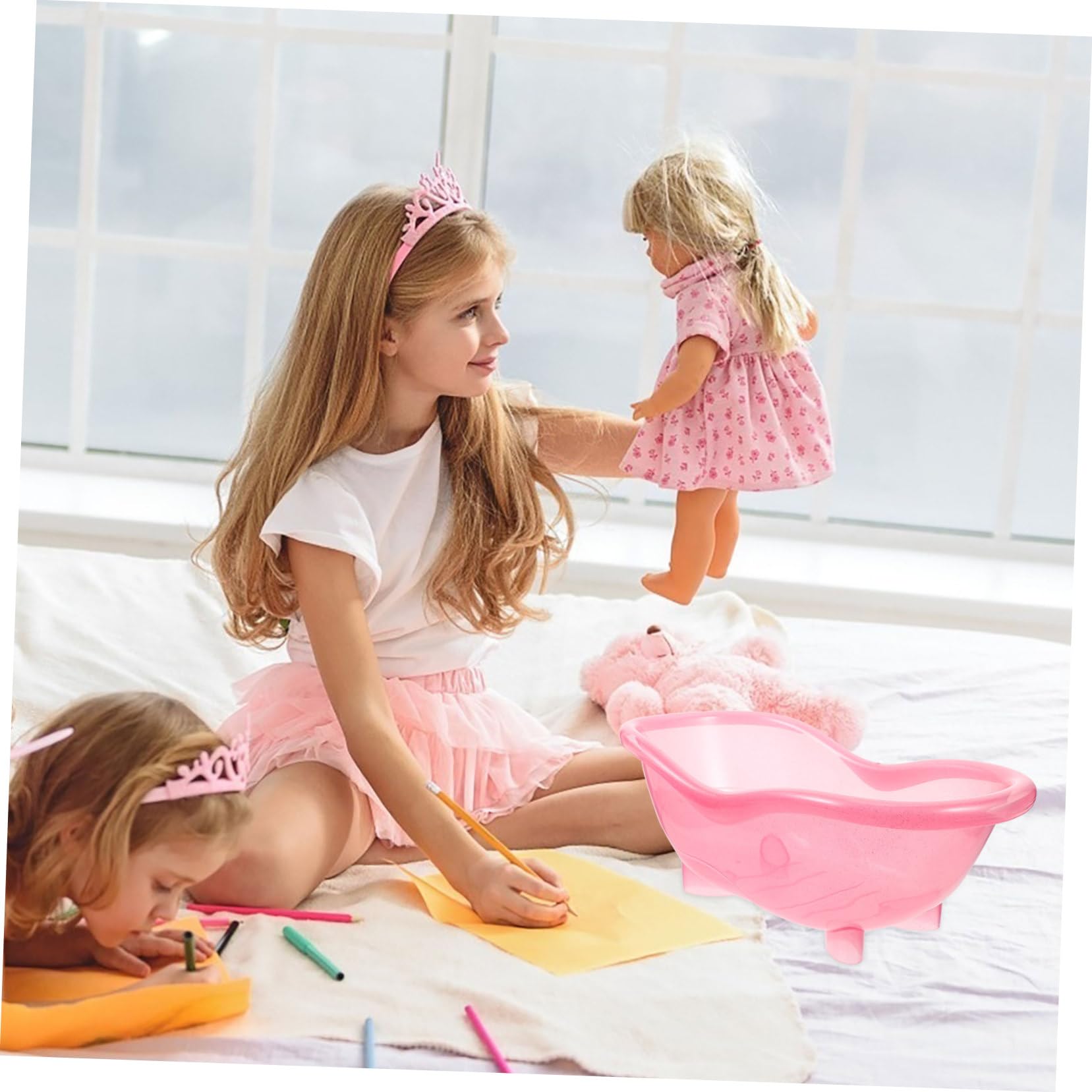 VICASKY Micro Bath Tub for Doll House Miniature Bathing Tub Ideal for Doll Play Room Decor