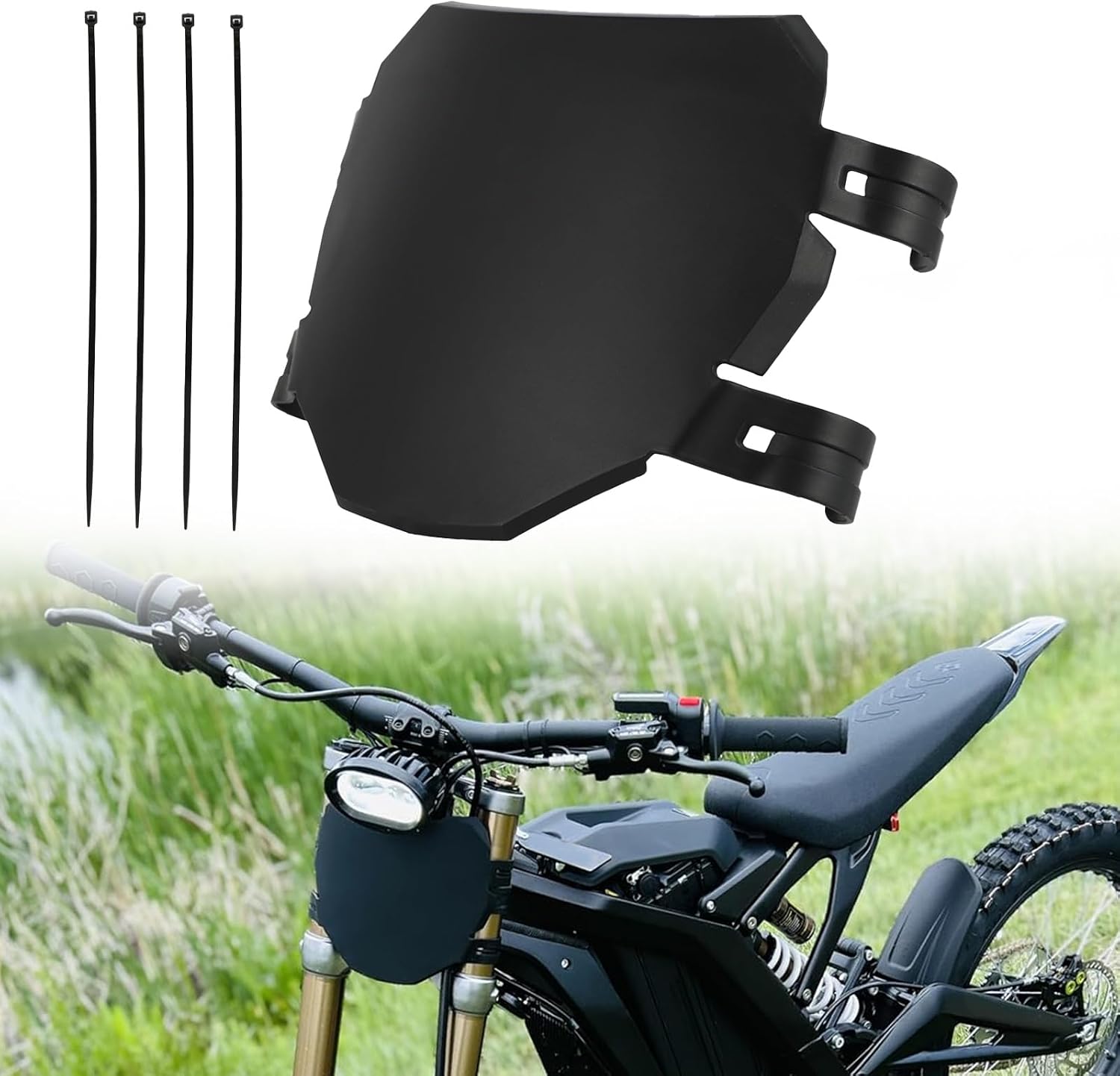 Przednia tablica rejestracyjna motocykla do Surron Light Bee X/L1e czarna | do Surron Light Bee X/L1e do Talaria mx4 sx crf yz yzf, uniwersalna, e-bike, motocross, zastosowanie terenowe, do roweru