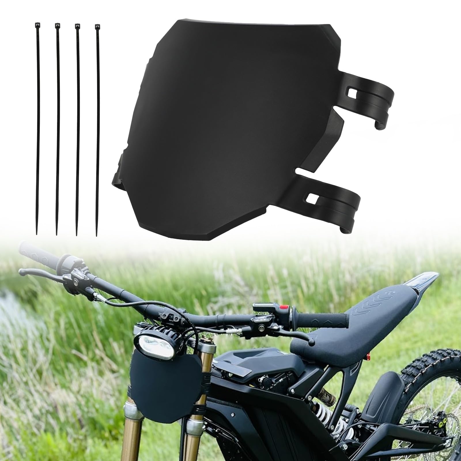 Przednia tablica rejestracyjna motocykla do Surron Light Bee X/L1e czarna | do Surron Light Bee X/L1e do Talaria mx4 sx crf yz yzf, uniwersalna, e-bike, motocross, zastosowanie terenowe, do roweru