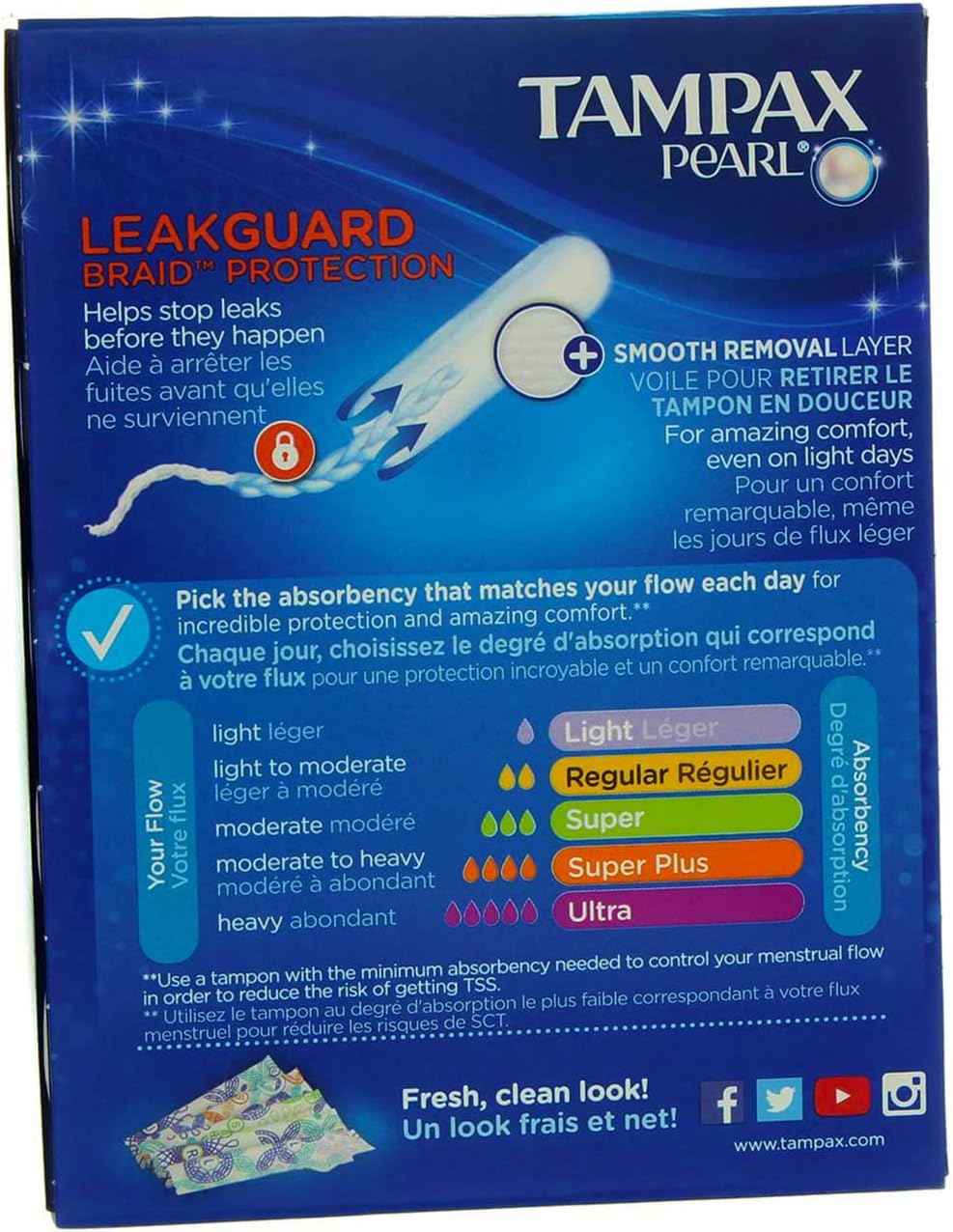 Tampax Plastic Unscented Tampons, Regular Absorbency 18 ea (Pack of 3)