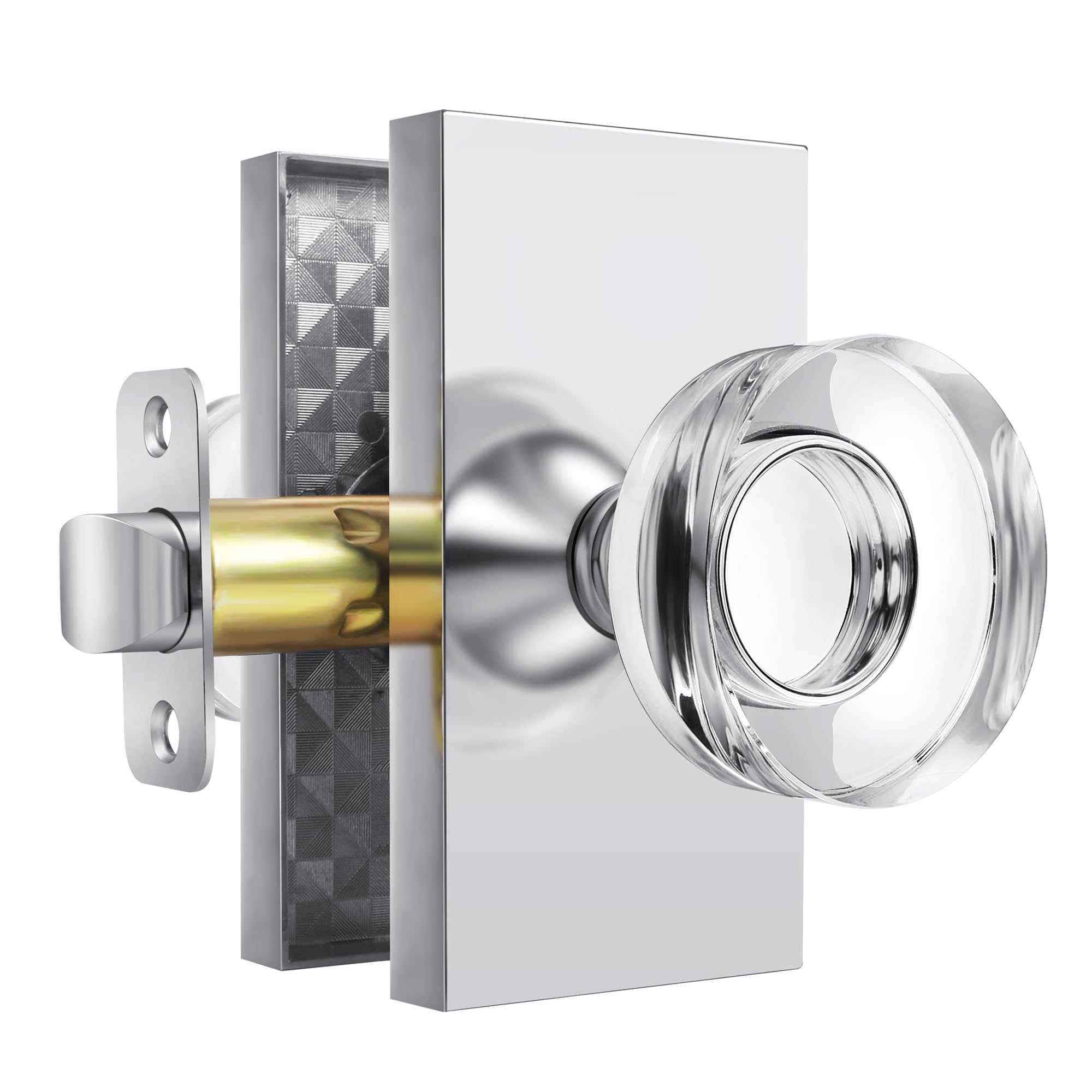 Black Glass Door Knobs with Lock - Privacy & Style -16