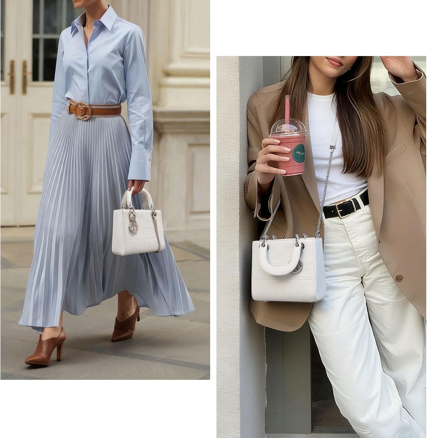 LA FESTIN Genuine Leather Handbag for Women,Ladies Top Handle Stachel Purse，Small Fashion Crossbody Bags - Image 6