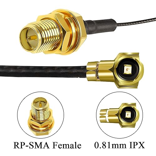 Miniatura 10 de TUOLNK Cable coaxial IPX MHF4 a RPSMA de 0.032 in, cable coaxial IPEX UFL a RP-SMA hembra de 6 pulgadas, cable coaxial UFL RPSMA de baja pérdida