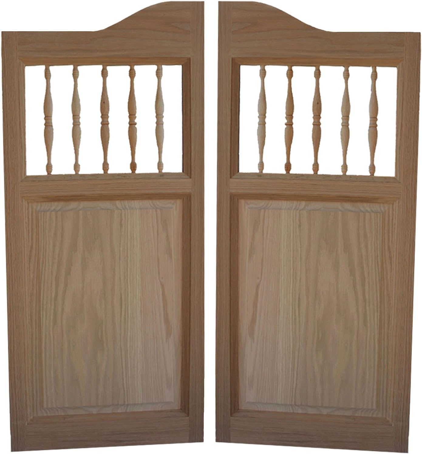 Custom Made Solid Oak Western Swinging Cafe Doors / Saloon Doors with Hardware Fits Any 42"-48" Door Opening