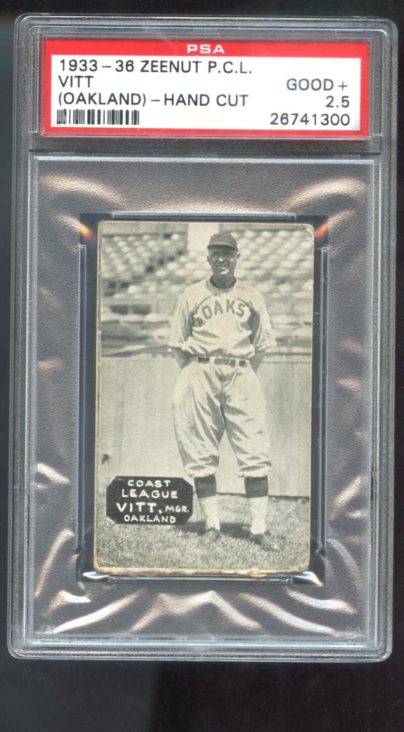 1933 1936 Zeenut Zeenuts Oscar Vitt PSA 2.5 Graded Baseball Card Pacific Coast League PCL P.C.L. 1934 1935 Hollywood Stars