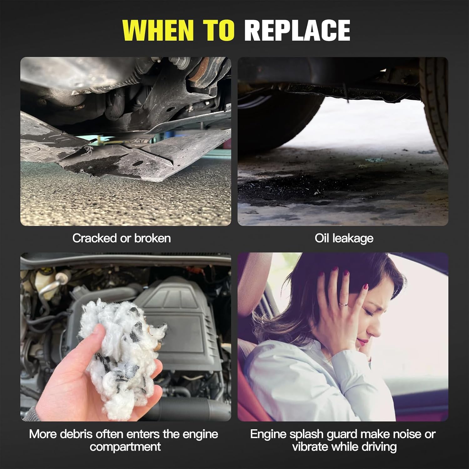 Front Lower Engine Splash Shield with Screw Compatible with Hyundai Sonata 2020 2021 2022 1.6L 2.0L 2.5L,Under Car Case Guard Lower Cover Board Mud Flaps