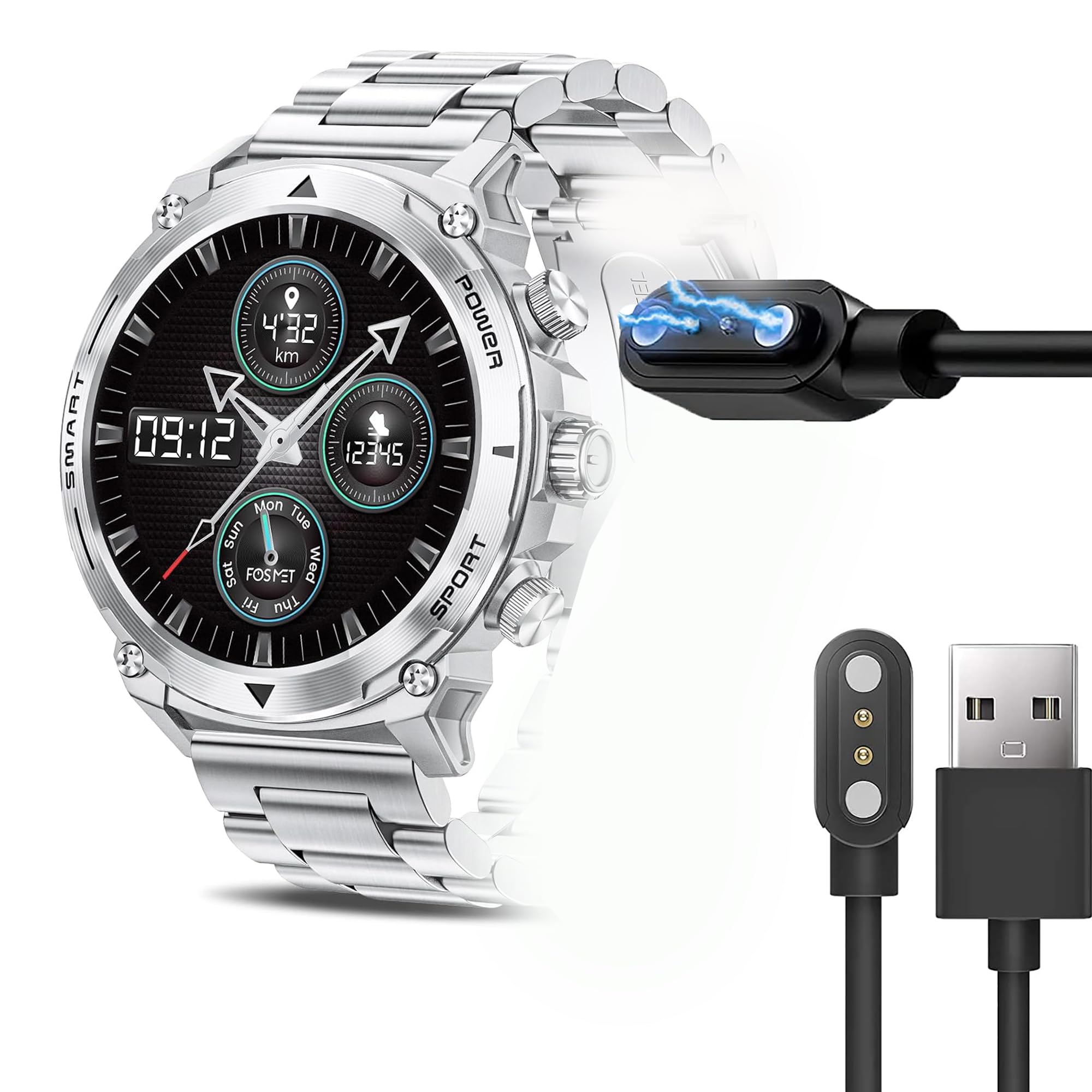 Compatible with FOSMET Smart Watch Charger, Magnetic USB Replacement Charger Compatible for FOSMET LGW6 1.43