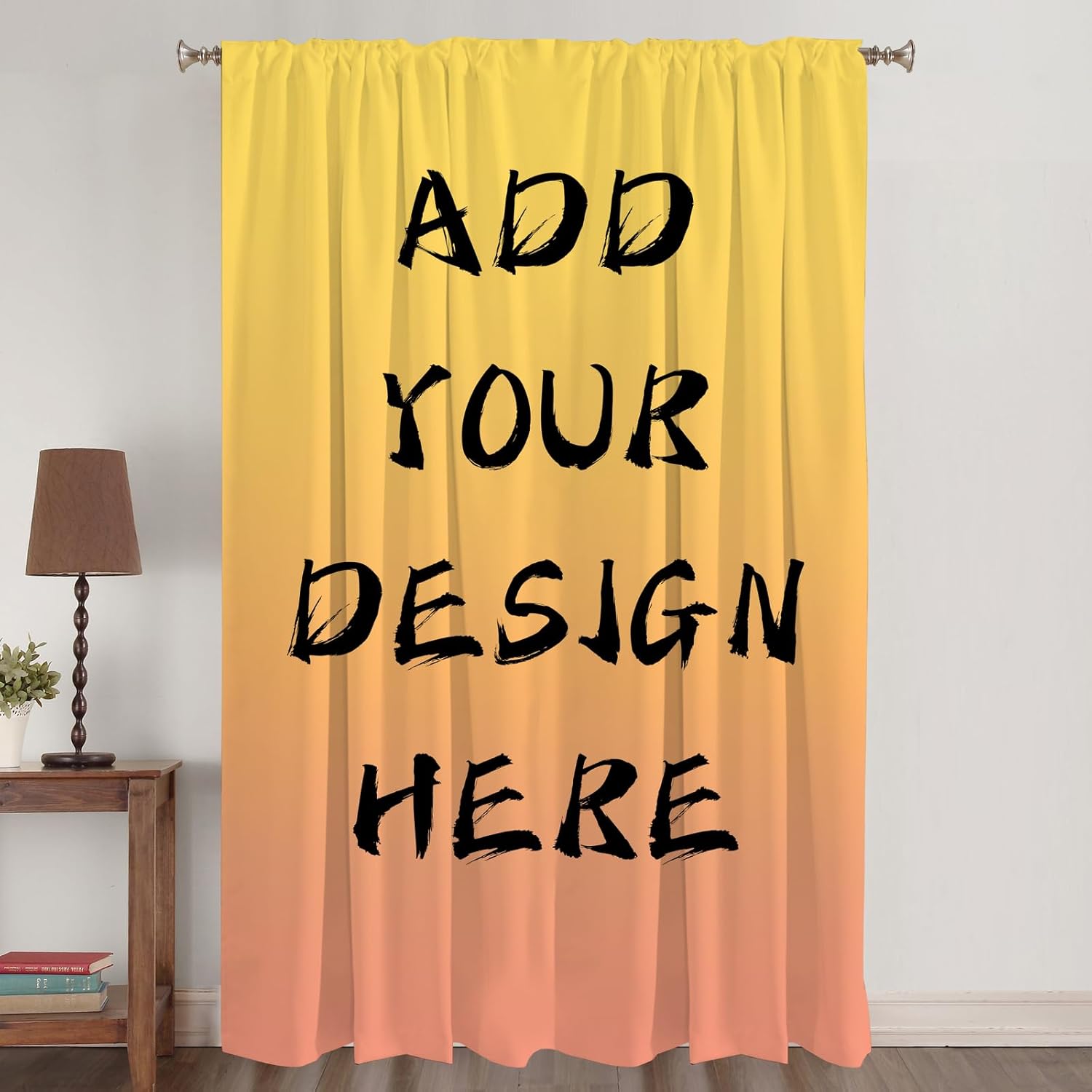 Custom Curtain with Photo Text Personalized Blackout Curtain Rod Pocket Thermal Insulated Drapes Darkening Window Curtain for Bedroom Living Room Office Decor, 1 Panels, 72W x 63L in