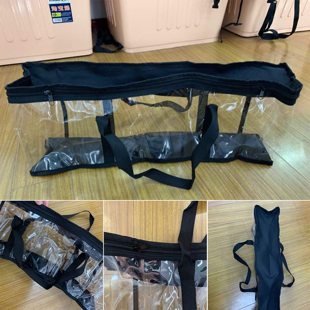 Grand Fermeture Éclair Tissu Oxford DVD Sac de Rangement Portable Protectrice CD Support Vidéo - Noir, 61 * 22 * 14cm