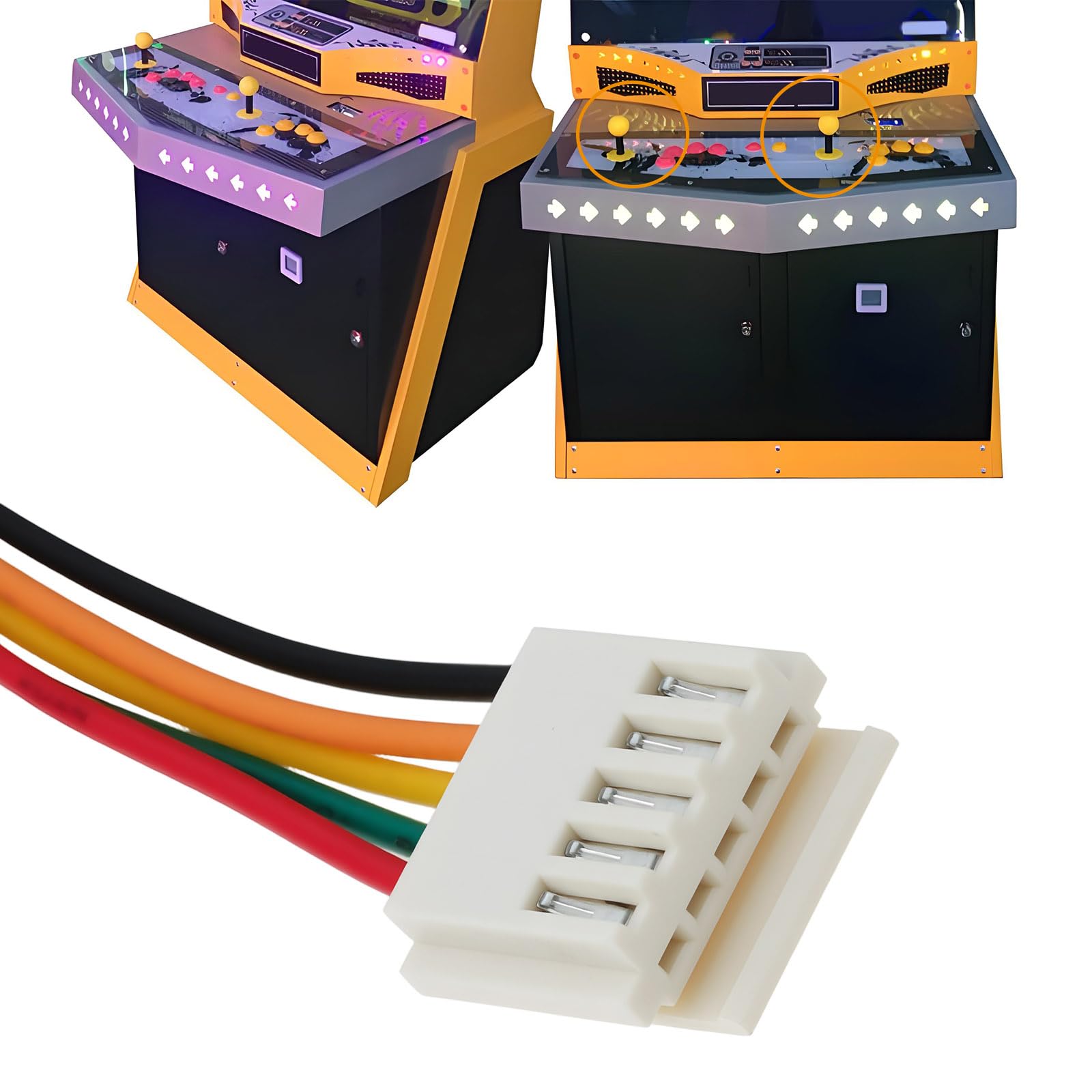 VGOL 2pcs 5P to 4.8mm Terminal Arcade Joystick Wiring Harness for 8P Joysticks, Arcade Fighting Machines - Image 2
