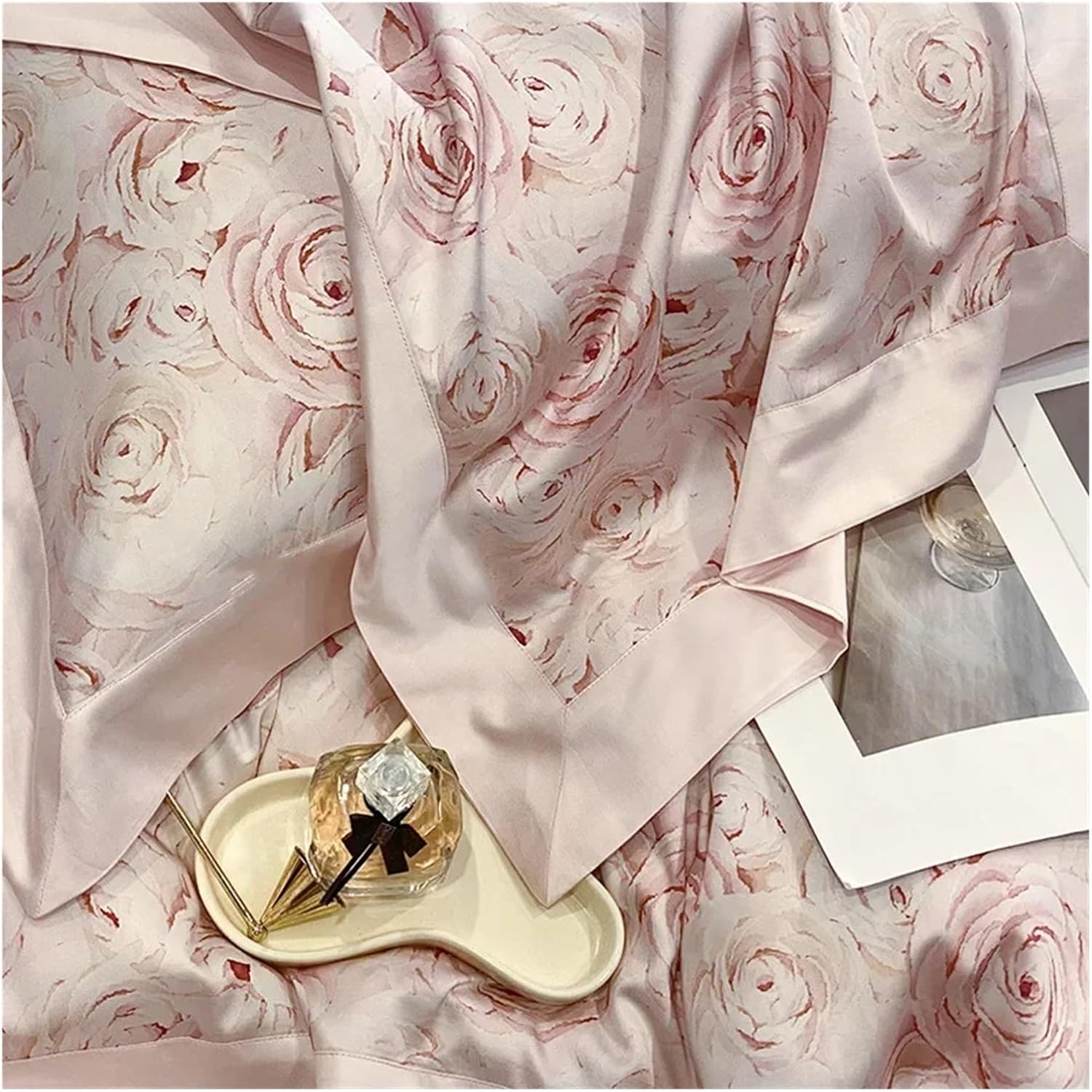 French Long Staple Cotton Four Piece Set Cotton Bed Sheet, Fitted Sheet, Quilt Cover, Bedding Set Bed Linen,Bed