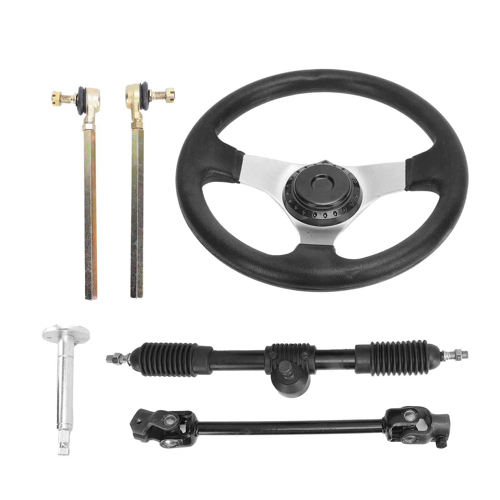 Sterzo Go Kart, Tiranti Regolabili e Cremagliera per Motori da 150-250 cc, Gruppo Direzione di Ricambio per Quad, Buggy, Kart e Veicoli Fuoristrada da Officina Meccanica
