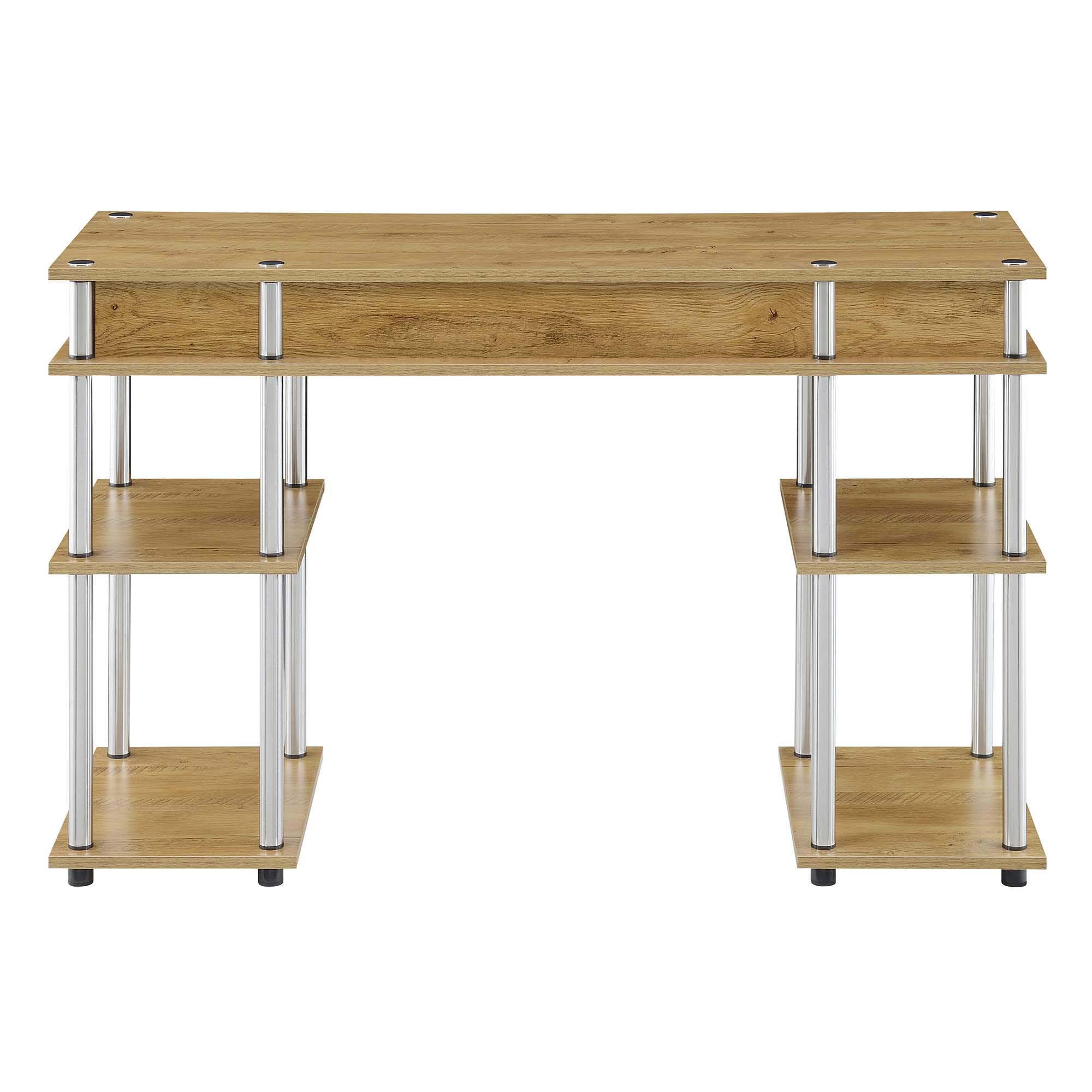 Convenience Concepts Designs2Go No Tools Student Desk with Shelves, English Oak