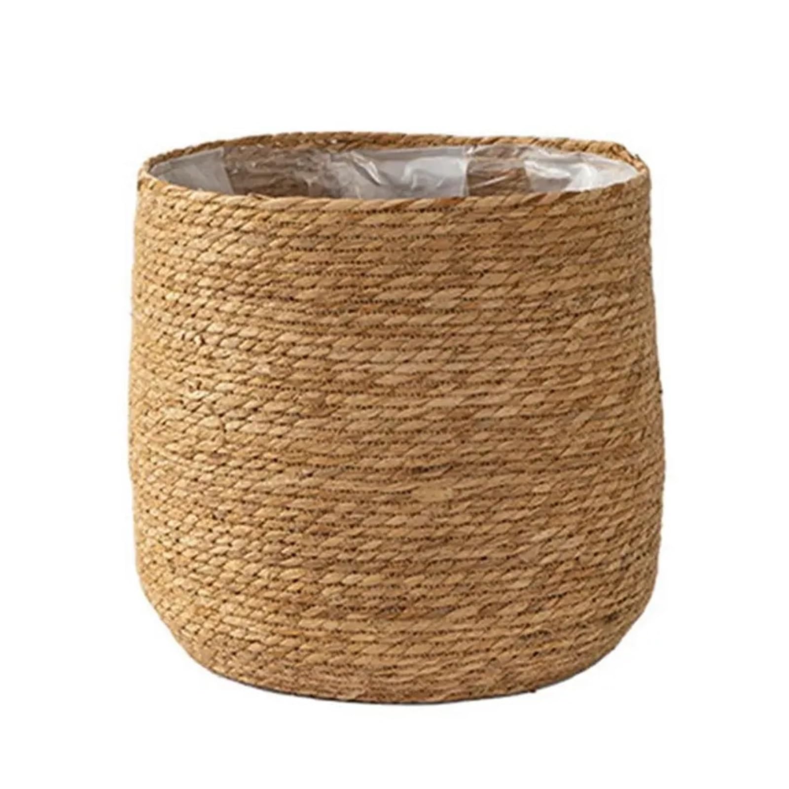 Wiklinowy kosz piknikowy, Woven Rattan Plant Pot Beige 22x23 cm Pack Of 4