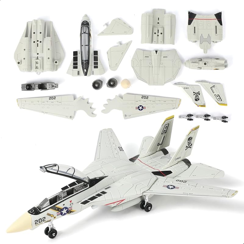 SEBUNAS 1:72 F-14 Tomcat 3D Quick Build Model Kit Fighter Jet Aircraft | Precision DIY Military Aircraft Building Kit for Adults, Collectible Display Aviation Hobby, STEM Engineering Gift