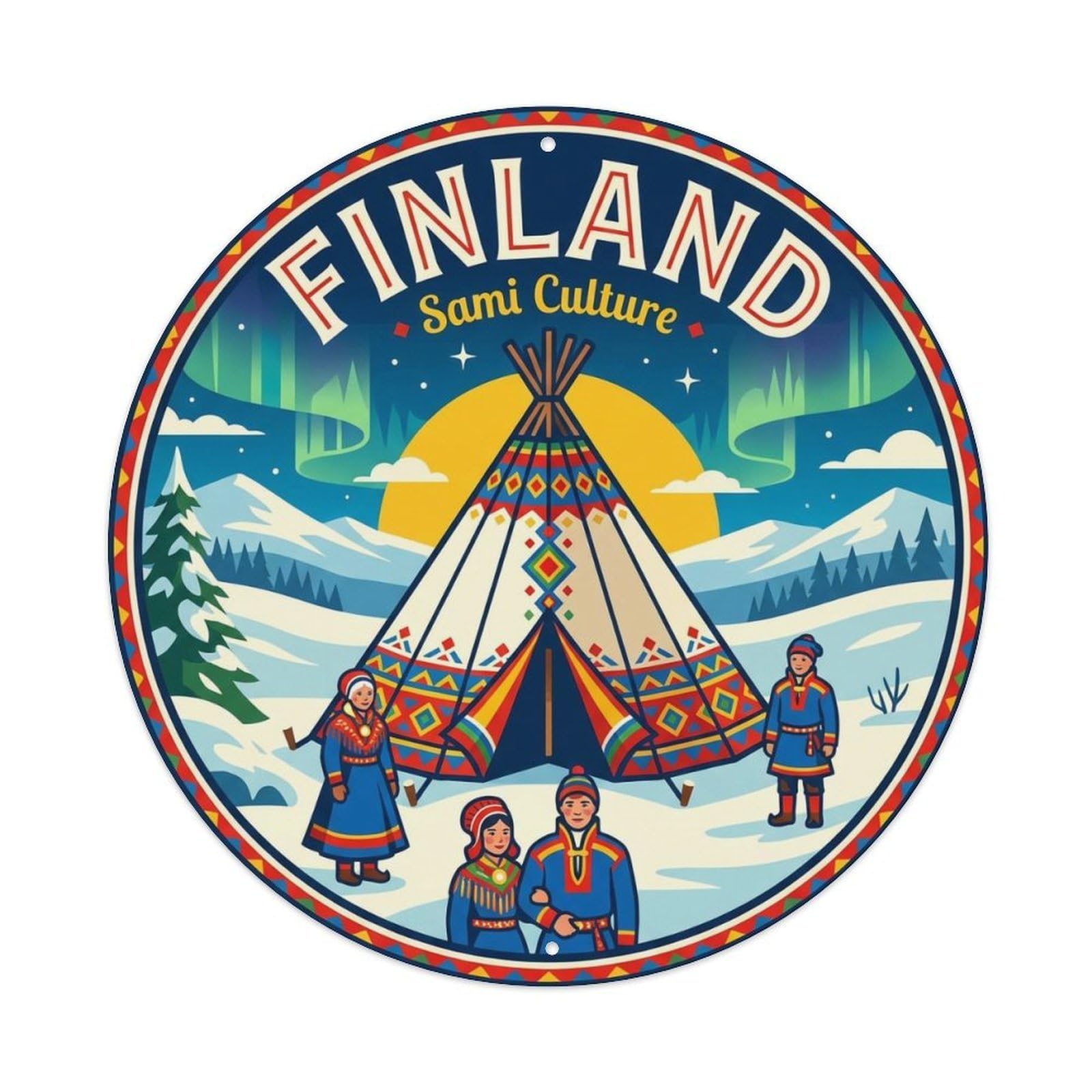 Vintage Travel Finland Pristine Vintage Metal Tin Sign Plaque