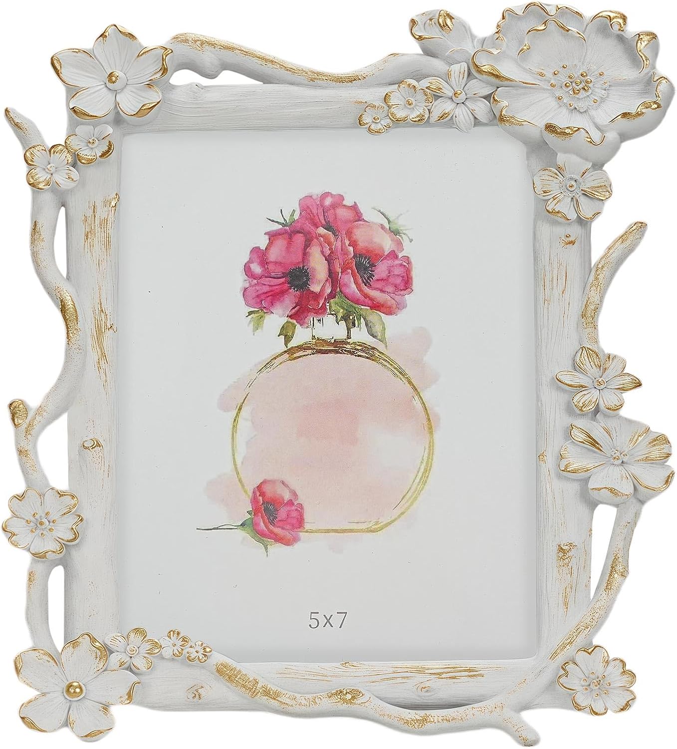 5x7 Vintage Picture Frame, Gold Antique Ornate Picture Frame, Victorian Retro Decorative Photo Frames for Tabletop & Wall, Baroque Home Decor Frames