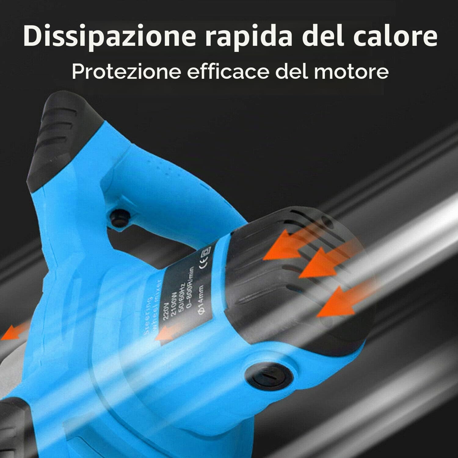 2600 W Handheld Paddle Mixer Concrete Mixer, portatile Concrete Cement Mixer regolabile 6 Speed Paint Mixer, 230 V Paddle Drill Mixer Stirring Tool for Mortar Grouts Paint Cement Plaster Plastering