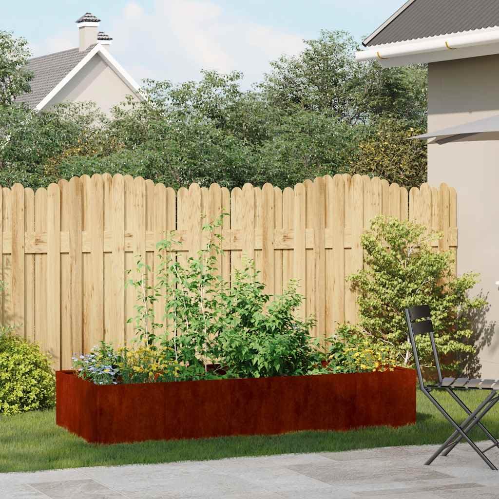 Pflanzkübel Aus Wetterfestem Stahl, Hochbeete Für Garten Metall, Cortenstahl Blumenkasten 200x80x40 cm Für Gärten Und Terrassen
