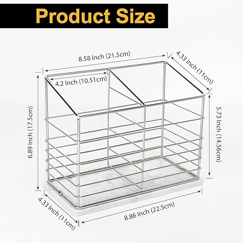 Miniatura 3 de Soporte para utensilios para encimera de cocina, soporte de utensilios de metal para encimera de cocina, almacenamiento de herramientas de cocina