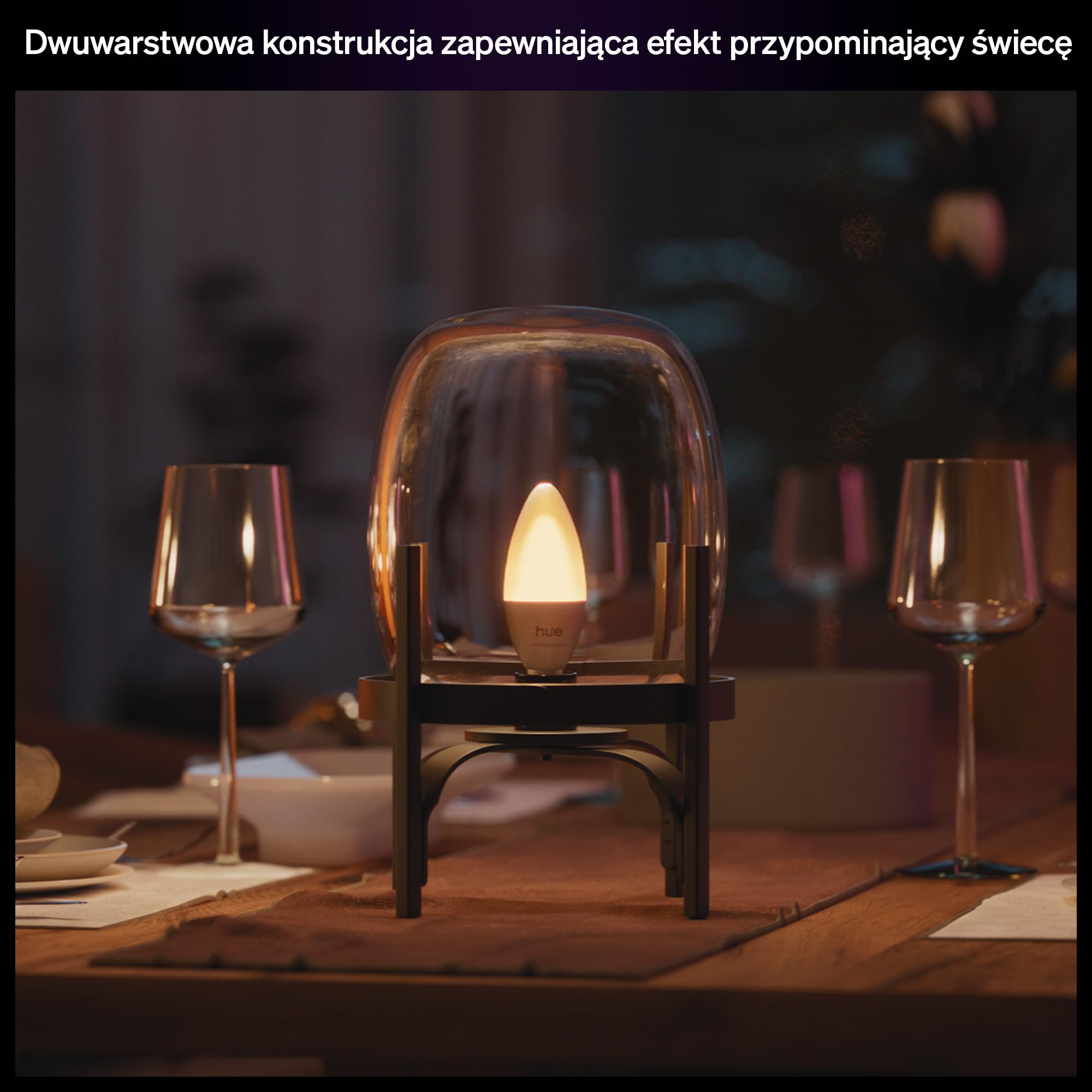 Philips Hue Smart Żarówka Świeca LED, B39, E14, White Ambiance, Pełne Spektrum 1000 K–20000 K, 500 lm, Bardzo Niski Poziom Przyciemniania, Chromasync, Alexa, Google Home, Apple Home, 3 szt.
