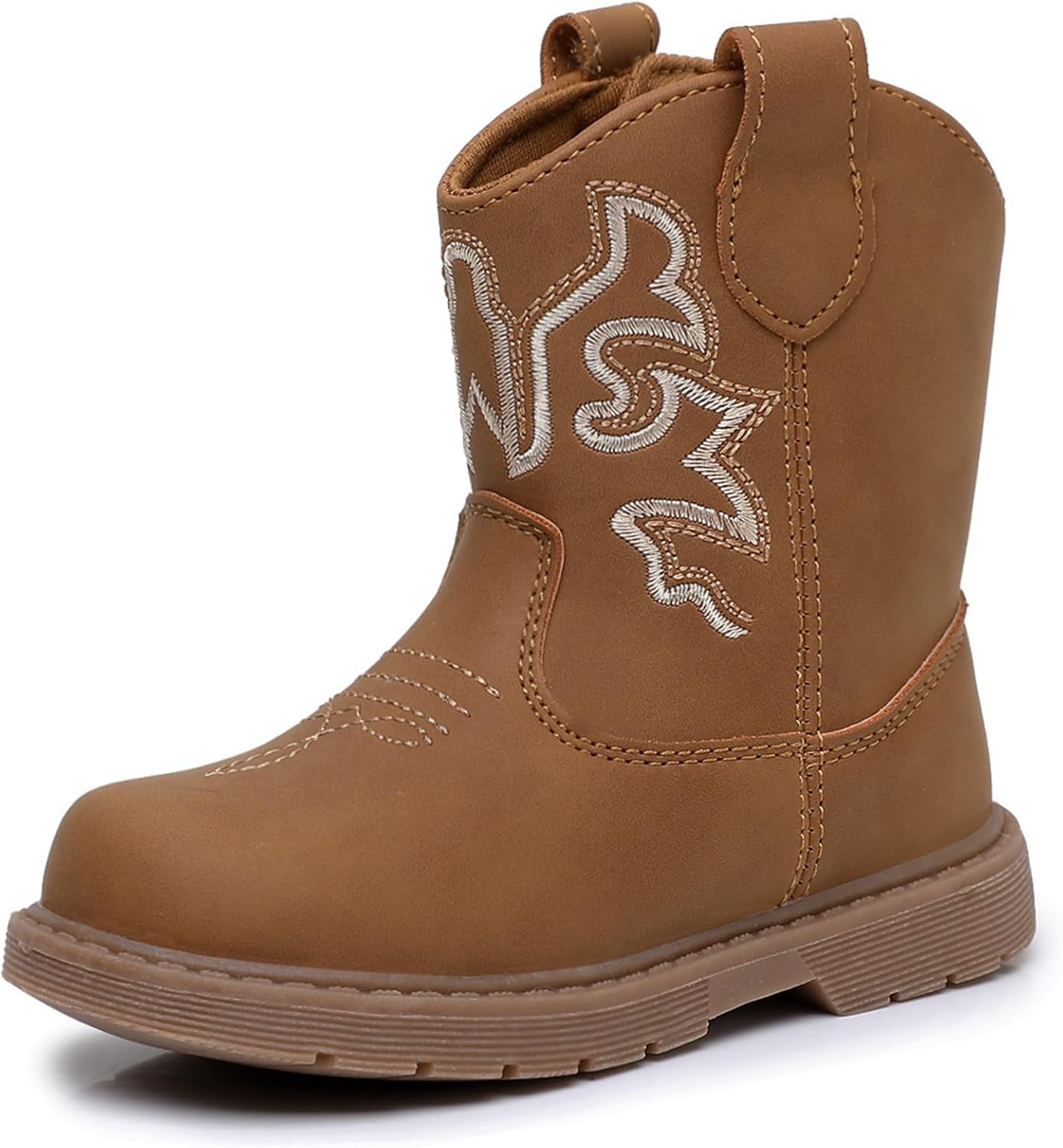 Ahannie Toddler Cowboy Boots for Boys & Girls – Baby Round Toe Western Boots with Hook & Loop Ages 9 Months–4 Years