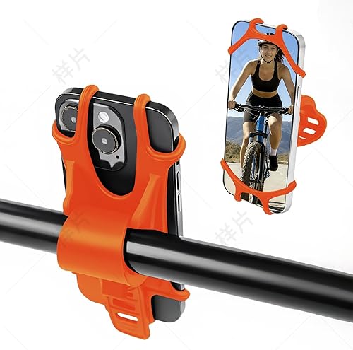 Soportes universales de teléfono para bicicleta, soportes de silicona de rotación 360 para iPhone y Samsung, compatibles con teléfonos de 4.7 a 6.8