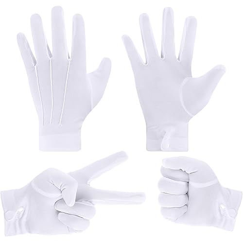 Shappy Formal Gloves for Men Women Uniform Parade Costume Cotton Gloves for Guard Tuxedo Jewelry Inspection