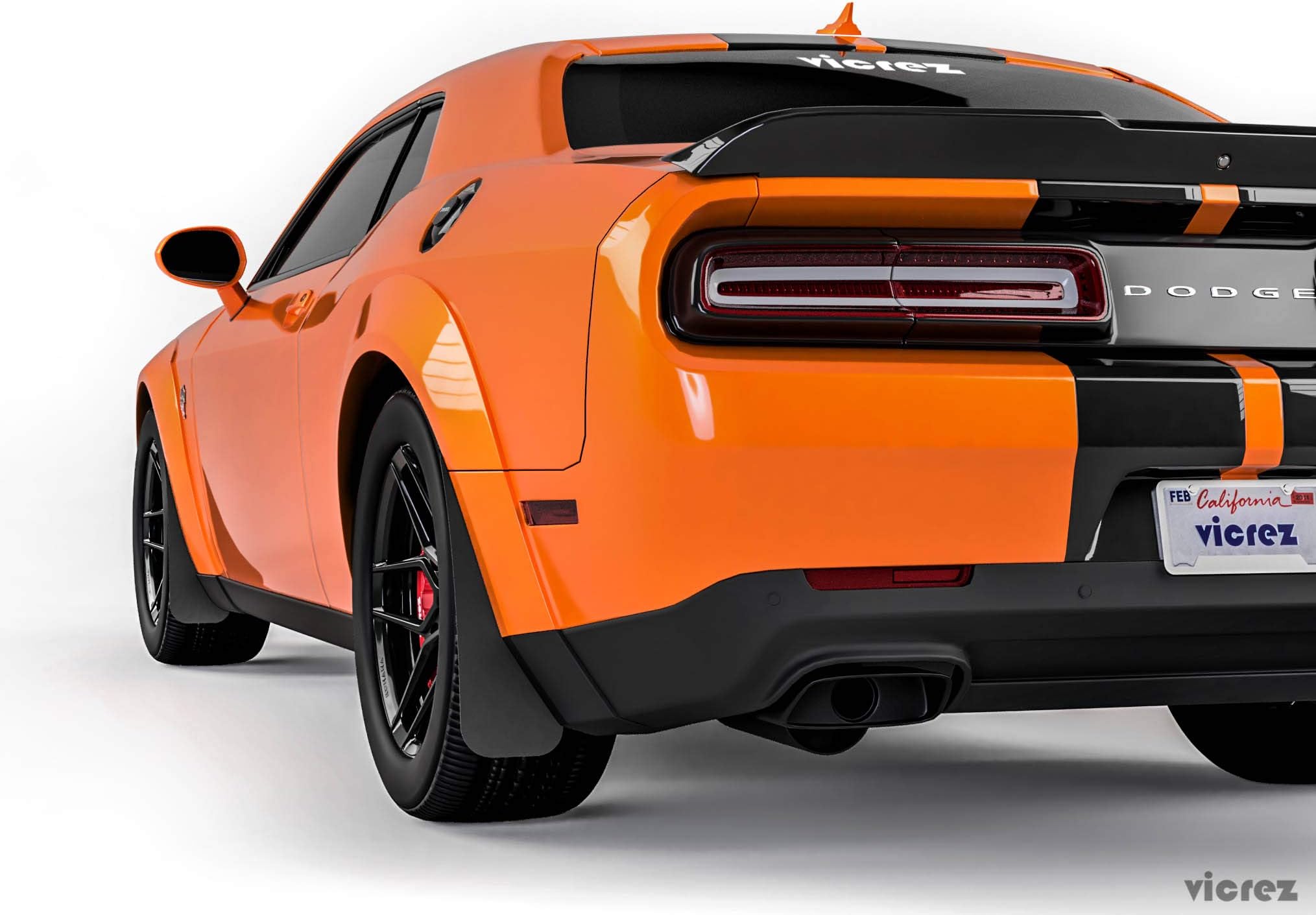 Vicrez Mud Flaps Front & Rear vz101504 | Dodge Challenger 2008-2019 Widebody