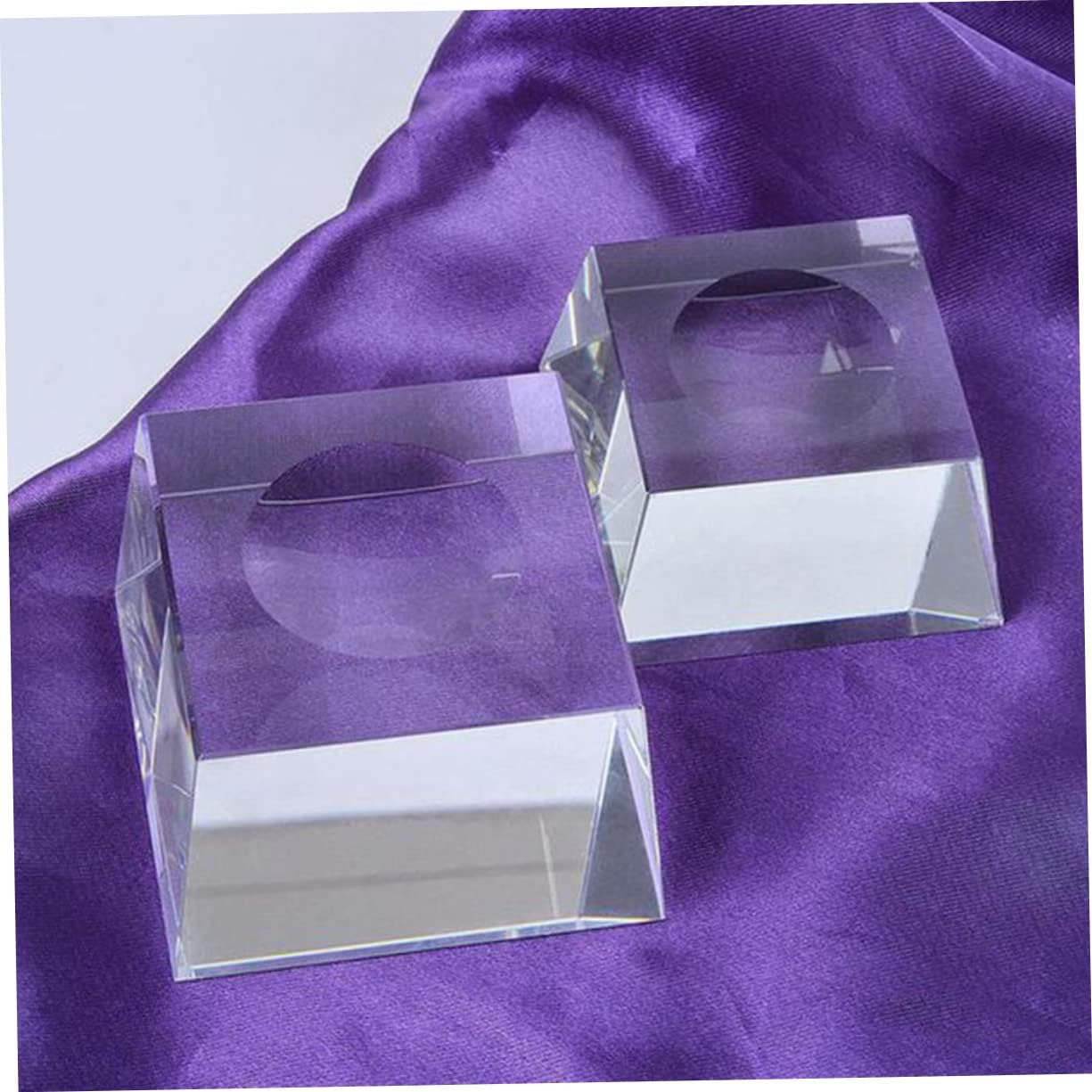 Crystal Groove Square Stand Holder Decorative Home Accessory for Glass Acrylic