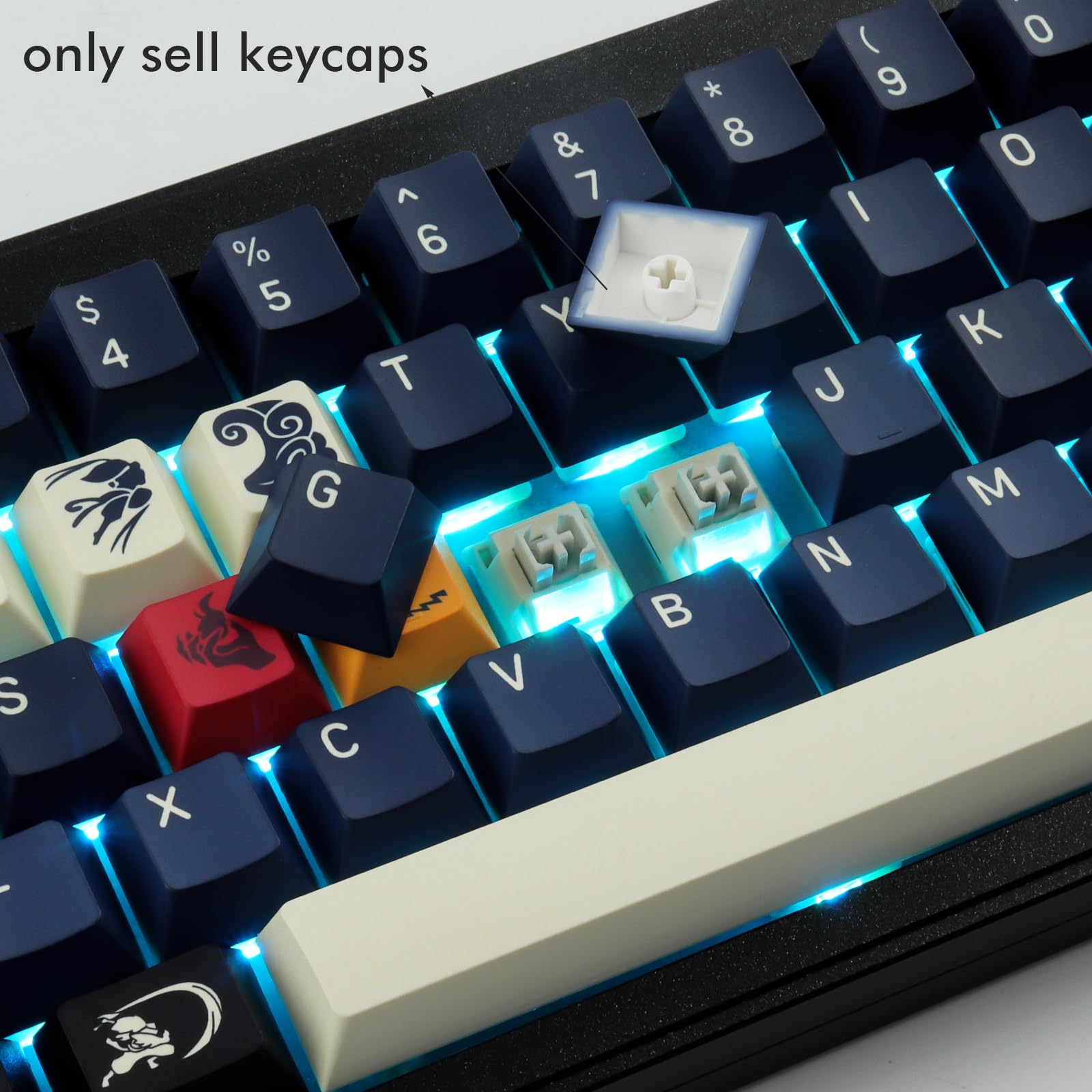 JOMKIZ Keycaps, 151 Keys Dye Sublimation Cherry Profile Keycaps