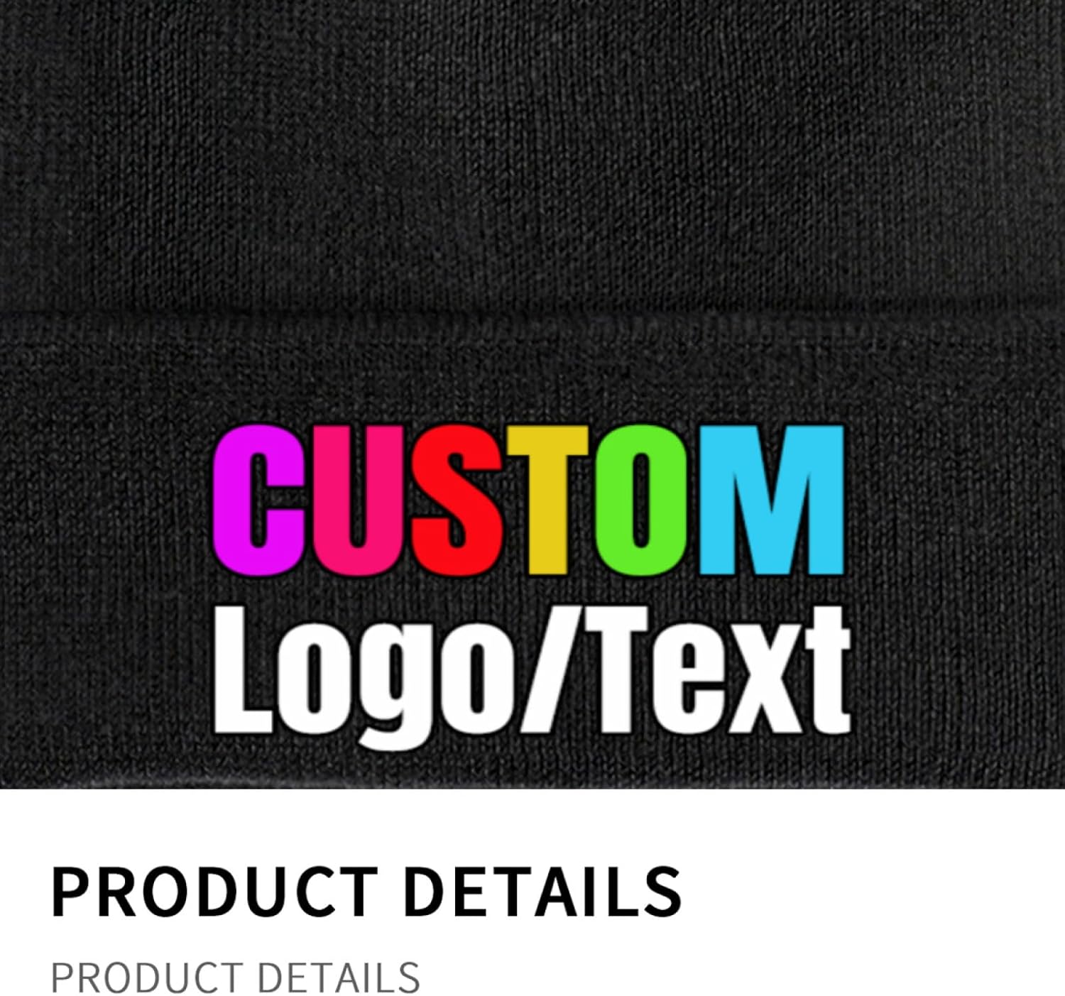 Custom Beanie Hats, Personalized Beanies Knit Cuffed Cap with Text Logo Name, Warm Gifts for Men Women - Image 5