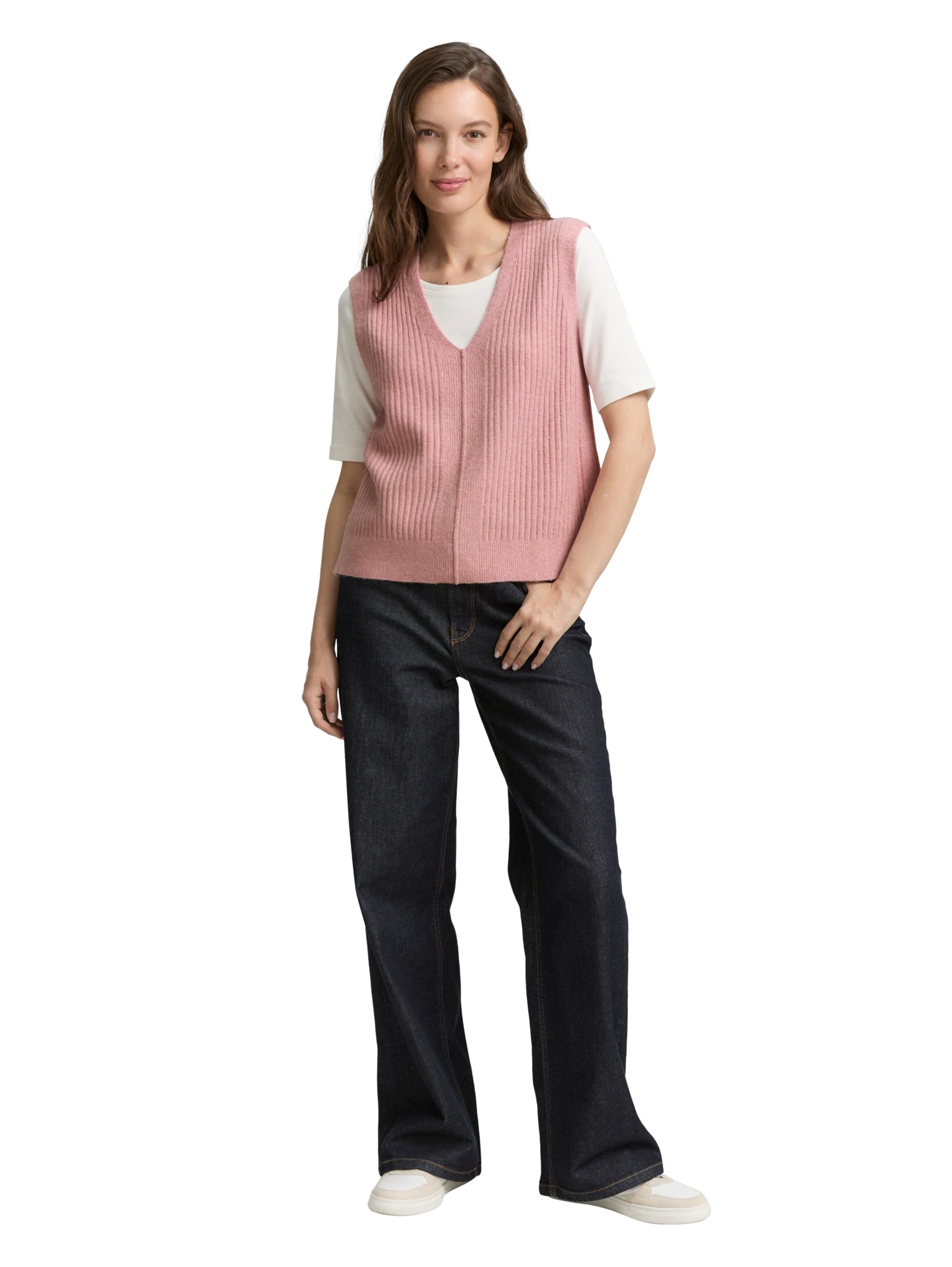 Tom Tailor Damen 1047693 RIPP Pullunder mit V-Ausschnitt (1er Pack)