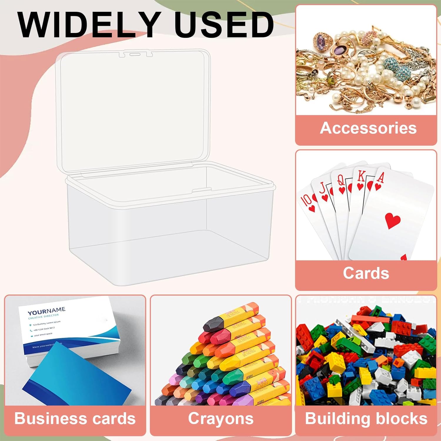Uncle Yang 4PCS Plastic Game Card Storage Box Playing Card Case Card Game Storage High Capacity Playing Cards Case Compatible with Medium UNO Card Game (NO Cards)