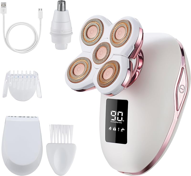 Aparador elétrico feminino 2 em 1 UPTARD com cabeça 5D, IPX6 e visor LED