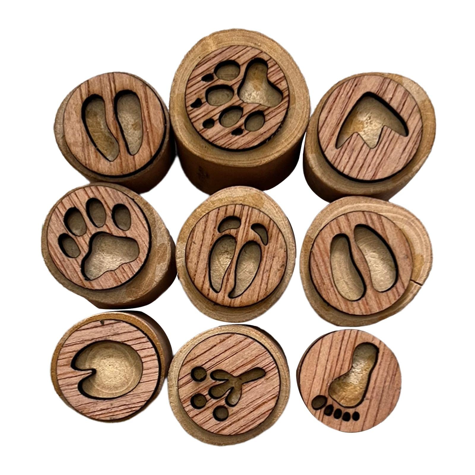 VOANZO Set di timbri in Legno da 16 Pezzi, timbri Decorativi in Legno Che combinano Piante e Stelle Set di timbri per Artigianato Fai-da-Te Creazione di Biglietti Calendari