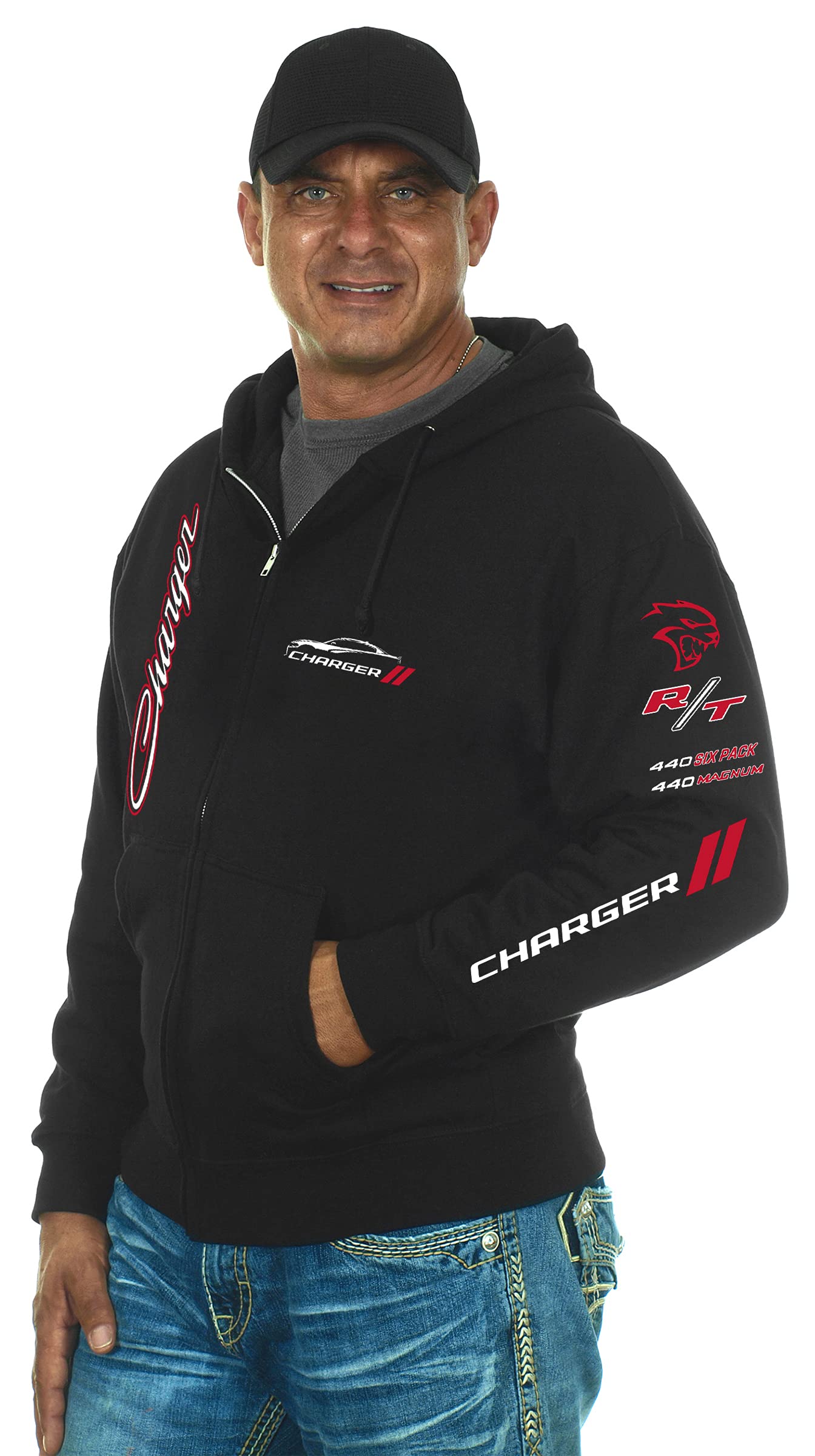 JH DESIGN GROUP Dodge Charger Herren Hoodies - Pullover & Zip Up Sweatshirts in 3 Stilen